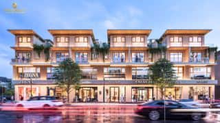 Mặt đứng dãy shophouse lúc chiều tối