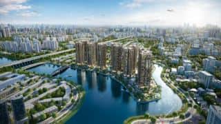 Hồ bơi tràn bờ giữa cảnh quan nội khu