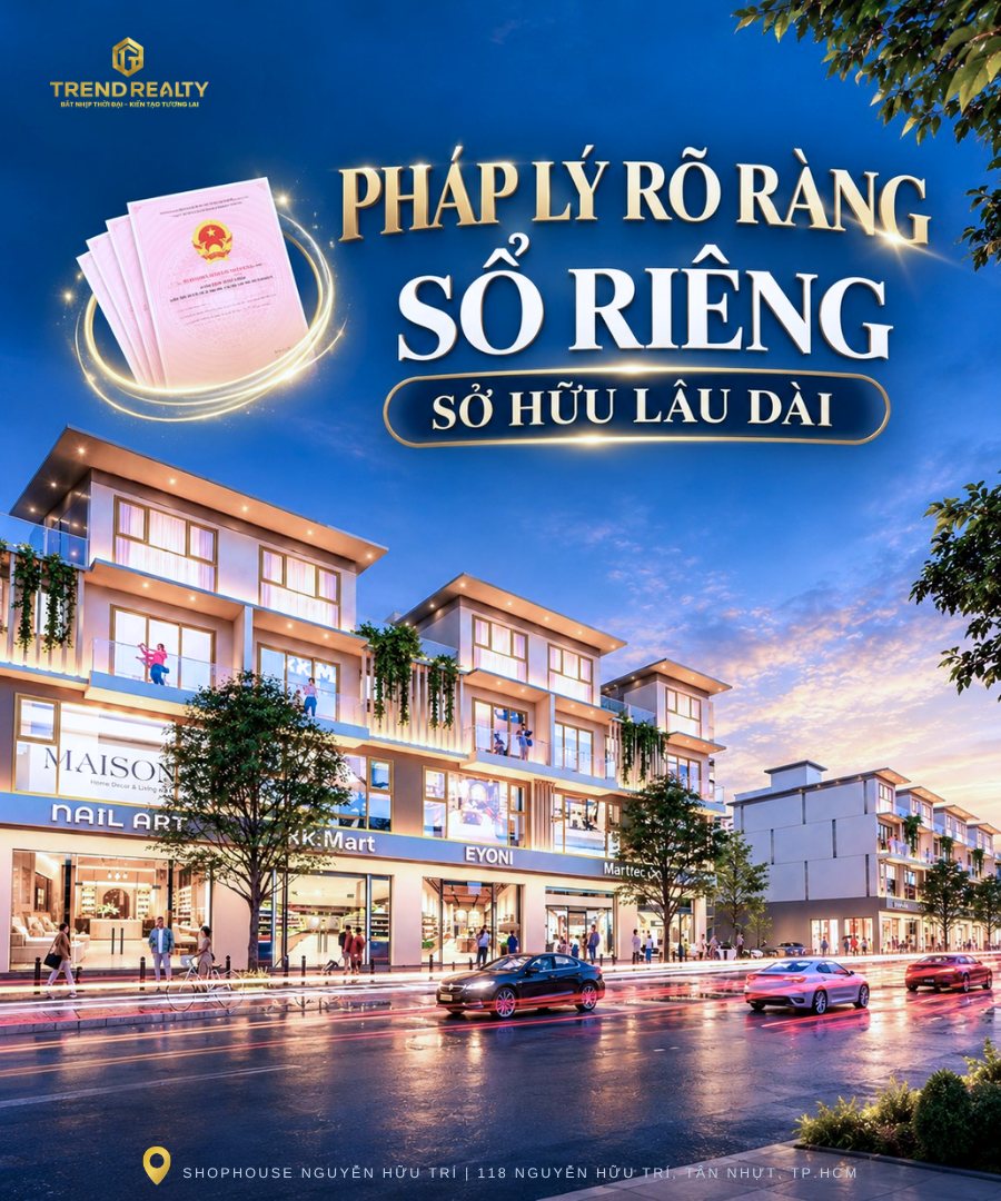 Pháp lý rõ ràng — sổ riêng, sở hữu lâu dài