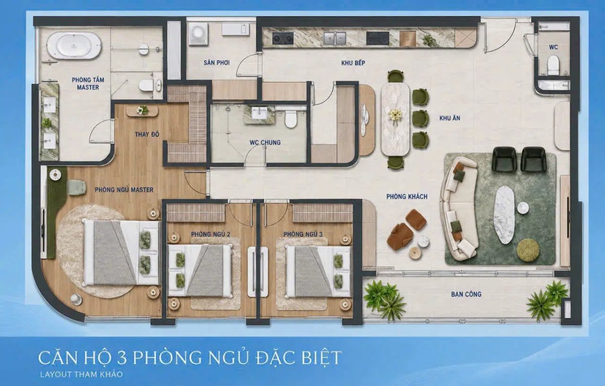 Căn 3PN đặc biệt